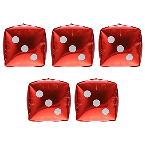 5 x Würfel-Würfelballons, große aufblasbare Jumbo-Würfel, Aluminiumfolien-Ballons für -Themen-Party-Dekorationen, Innen- und Außenbereich, breite Spielgeschenke, Rot 5 x Würfel-Würfelballons, große aufblasbare Jumbo-Würfel, Aluminiumfolien-Ballons für -Themen-Party-Dekorationen, Innen- und Außenbereich, breite Spielgeschenke, Rot von Gadpiparty