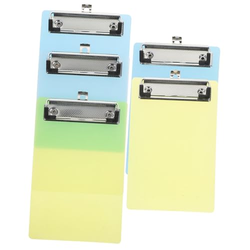 5Packung Mini Transparentes Klemmbrett Pack Plastikklemmbretter mit Niedrigprofil Clip für Notizen Memo und Aufbewahrung von Dokumenten von Gadpiparty
