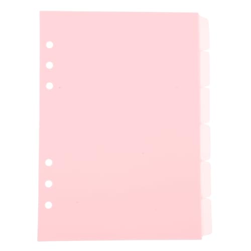 6Er-Pack Ordner-Trennblätter, Rosa A5-Kunststoff-Index-Trennblätter, Set Mit Registern, 6 Löcher, Seitentrenner, Binder-Tabs, Notizbuch-Trennblätter, Loseblatt-Notizblock-Tabs, Trennblätter von Gadpiparty