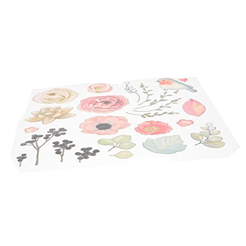 Gadpiparty 1 Blatt Blumen und Vogel Bügelbilder für Kleidung Wasserdichte Transferaufnäher für T Shirts Taschen und DIY Projekte Einfach zu Verwenden für Verschiedene Stoffe Geeignet von Gadpiparty