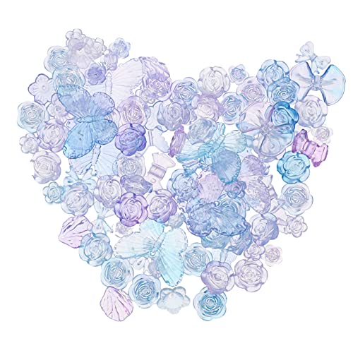 Gadpiparty 1 Gradienten Butterfly Hair Accessoires Material Perlen für Schmuckherstellungsset Rosa Charme Schmuckanhänger Armbandperlen süße Perlenanhänger Acryl Lavender von Gadpiparty