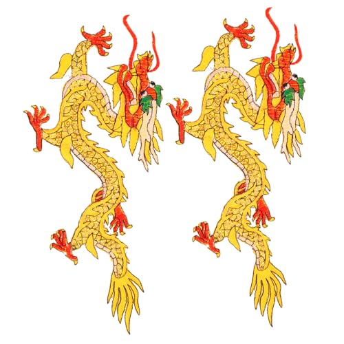 Gadpiparty 1 Paar Drachenstickerei Patches Einzigartige Applikationen für Kleidung Vielseitige Reparatur und Dekorationsmöglichkeiten DIY Bastelprojekte von Gadpiparty