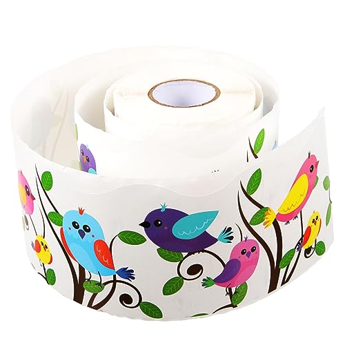 Gadpiparty 1 Rolle Border Sticker Roll für Pinnwände Wasserdichte Abziehbare Dekorationsaufkleber mit Cartoon Vögeln für Klassenzimmer und Feiertage von Gadpiparty