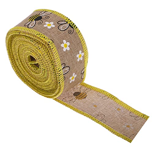 Gadpiparty 1 Rolle DIY Geschenkband mit Bienenmuster Yards Kreative Dekoration für Bastelprojekte Geschenkverpackungen und Frühlings Sommerfeiern Gadpiparty 1 Rolle DIY Geschenkband mit Bienenmuster Yards Kreative Dekoration für Bastelprojekte Geschenkverpackungen und Frühlings Sommerfeiern von Gadpiparty