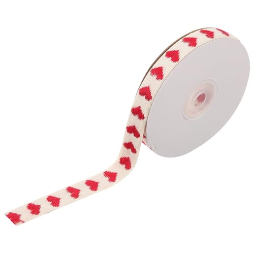 Gadpiparty 1 Rolle DIY Zubehör Paketband Valentinstag Dekoband Schleifen Zum Verpacken Farbband Zum Verpacken Bänder Zum Basteln Herzen Bänder Zum Basteln Polyester Baumwolle von Gadpiparty