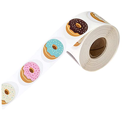 Gadpiparty 1 Rolle Donut Design Selbstklebende Aufkleber Diy Backverpackungslabel für Partys und Zuhause für Süßigkeiten und Gebäckverpackungen von Gadpiparty