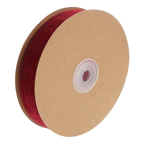 Gadpiparty 1 Rolle Geschenkverpackungsband Samtband Rot Farbig Stoffdrahtband Bänder Zum Basteln Ripsband Verdrahtete Kantenbänder Dickes Band Dekoration Beflocktes Wickelband Schleife von Gadpiparty