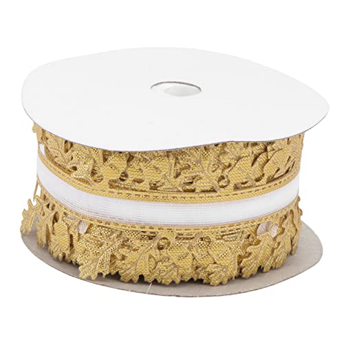 Gadpiparty 1 Rolle Girlanden für die Dekoration Party Haarband Rot Ballonbogen Stand Schleife dekobänder Spitzenband Klebeband für die Heimdekoration Kranzband geprägtes Band Polyester Golden von Gadpiparty