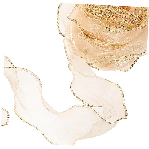 Gadpiparty 1 Rolle Goldrand Chiffon Geschenkband für Diy Bastelprojekte Hochzeit Dekoration Blumenstrauß Bogen und Accessoires Yards für Frühlings und Sommeranlässe von Gadpiparty