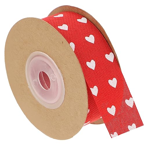 Gadpiparty 1 Rolle Herzbedrucktes Geschenkband Rotes Dünnes Dekorationsband für DIY Projekte Yards für Hochzeiten Valentinstag und Partydekorationen von Gadpiparty