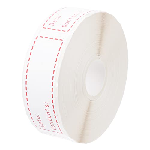 Gadpiparty 1 Rolle Lebensmittelspeicher Aufkleber Roll Food Marker Etiketten für Kühlschrank Gefrierfach Wiederverwendbare Etiketten aus Glasine für Frischhaltedosen Marmeladengläser und von Gadpiparty