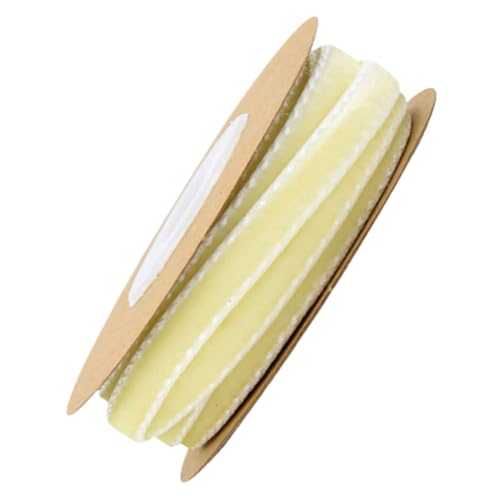 Gadpiparty 1 Rolle Samtband Fell Garnband Halskette Band zum Verpacken Dekoration Kabelbänder Bänder zum Verpacken Dekorationen Party Spitzenband Wickelband Geschenkverpackungsband Beige von Gadpiparty