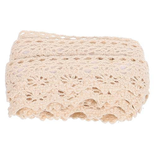 Gadpiparty 1 Rolle Stoff-Spitzenband elegantes Band Streifen Sammelalbum Stickerei farbig DIY Spitzenaufkleber Klebebandmaskierung Scrapbook dekoratives Spitzenband Zierband Baumwolle Beige von Gadpiparty