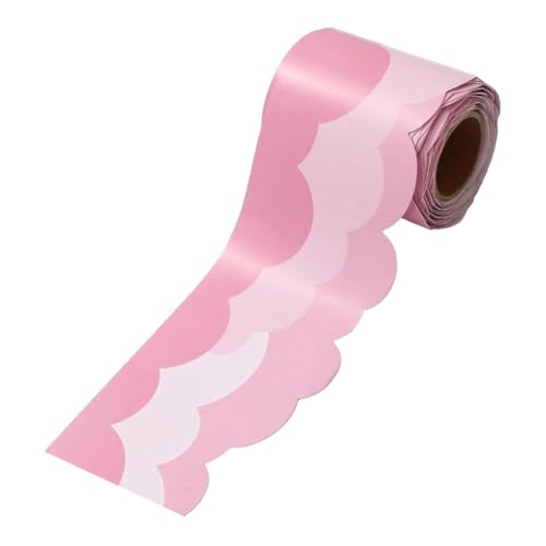 Gadpiparty 1 Rolle Wolkenrandaufkleber Bulletin-Randaufkleber Pinnwand Dekorationen Bulletinboarder Wandtattoos DIY-Pinnwandrand Cloud-Pinnwand-Grenze Aufkleber aus beschichtetem Papier Rosa von Gadpiparty