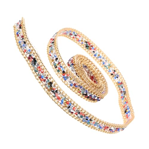 Gadpiparty 1 Rolle glitzernder Strassstreifen Braut Party Hochzeit UV Wickelband Kleidung Strassstreifen Strassaufkleber Strassdekor Strassstreifen aufbügeln Strass-Stoff Harz-Strasssteine von Gadpiparty