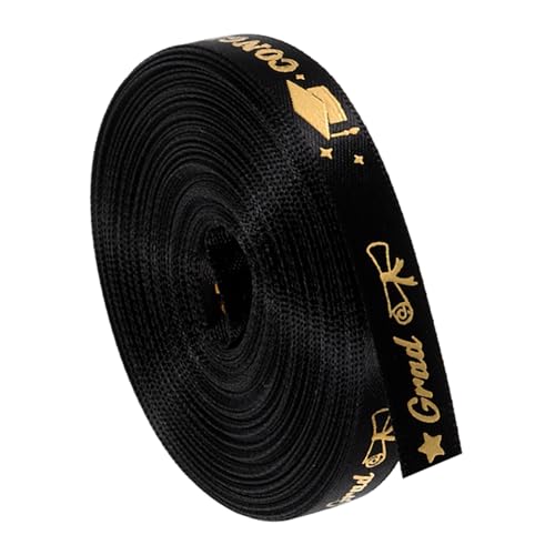 Gadpiparty 1 Rolle verpackung Band für Herstellung transparent herzlichen glückwunsch grad band verdrahtetes Band seidenband ribbon Banddekor Geschenkband verpacken Polyester Black von Gadpiparty