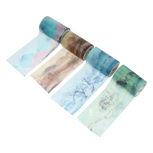 Gadpiparty 1 Satz Aquarell Washi Tape Klebeband Dekoratives Masking Tape Für Scrapbooking Diy Tagebuch Planer Zubehör Kreatives Bastelmaterial Zufällige Farbe 4rollen von Gadpiparty