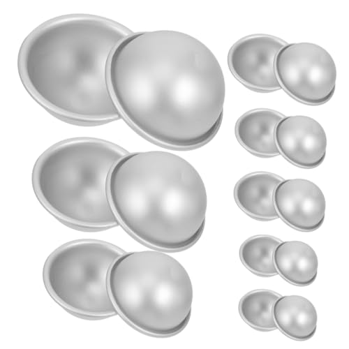 Gadpiparty 1 Satz Backform Badeform Herstellung Ball Form in Kugelform Salz Schimmel Runden Formen Für Badekugeln Diy -seifenform Kuchenform Silver Aluminiumlegierung 16 Stück von Gadpiparty