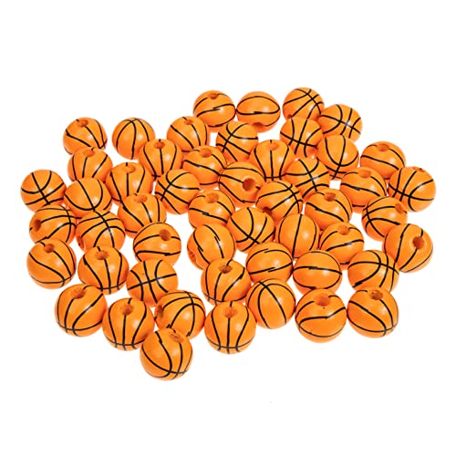 Gadpiparty 1 Satz Basketball Holzperlen Für Diy Schmuck Kreative Bastelperlen Farbenfrohe Holzperlen Für Armbänder Und Für Bastelprojekte 50 Stück von Gadpiparty