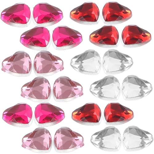 Gadpiparty 1 Satz Bastelt Strasssteine Herz-strasssteine ​​mit Flacher Rückseite Nagelkunst-herzanhänger Wohnung Reiz Bastelset Basteln Strass Für Kleid Flatback-acryl-edelsteine 400 Stück von Gadpiparty