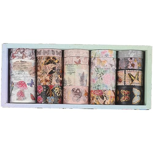 Gadpiparty 1 Satz Blumen-washi-tape Sammelalbum Papierband Farbig Papier Klebeband Scrapbooking Handwerk Blumenklebeband Blumenband Blumenbänder Aufkleber 17rollen von Gadpiparty