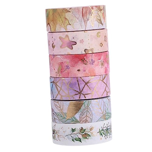 Gadpiparty 1 Satz Blumenband Weißes Band Klebrig Kunstband Klebeband Zum Basteln Handwerksbedarf Dekorband Scrapbooking Dekorativ Herstellung Bastelband Diy-projektband Papier 6rollen von Gadpiparty