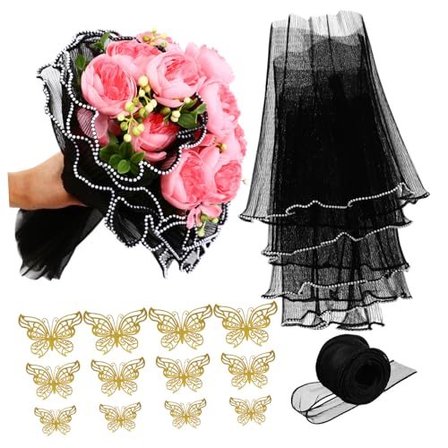 Gadpiparty 1 Satz Blumenverpackungsset Weiß Hochzeitsdekor Perle Hochzeitsmittelstücke für Tische Blumenstrauß wickeln Blumenstrauß Zubehör Verpackung aus Blumenpapier Garn von Gadpiparty