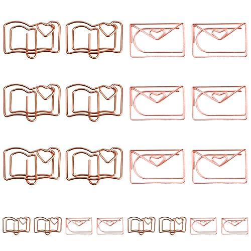 Gadpiparty 1 Satz Buchhülle Lesezeichen Büroklammer Multi-gebrauchspapierclips Kleine Papierklammern Büroklammern Rostfreier Stahl Rose 20 Stück von Gadpiparty