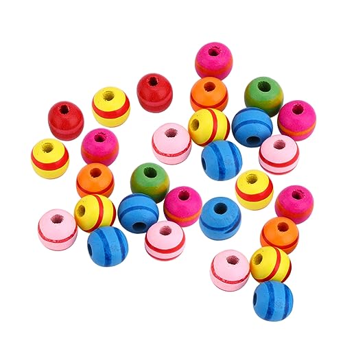 Gadpiparty 1 Satz Bunte Holzperlen Für Diy Schmuck Runde Perlen Zum Auffädeln Für Armbänder Und Bastelprojekte Für Kreative Und Erwachsene 100 Stück von Gadpiparty