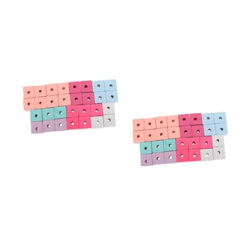 Gadpiparty 1 Satz Bunte Holzperlen Für Diy Schmuckherstellung Quadratische Perlen Für Armbänder Und Kreative Bastelprojekte 30 Stück von Gadpiparty