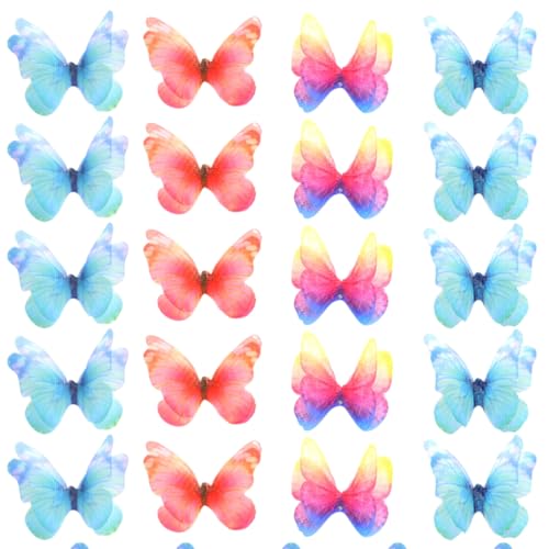 Gadpiparty 1 Satz Bunte Packung Schmetterlings Haardekoration Tüll Für Diy Accessoires Hochzeits Und Kleiderschmuck Vielseitige Applikationen Für Kreative Projekte 40 Stück von Gadpiparty