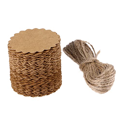 Gadpiparty 1 Satz DIY Retro Papieretiketten mit Blanko Preisetiketten und Jute Schnur Kreative Karten für Dankesnotizen und Bastelprojekte für Eltern von Gadpiparty