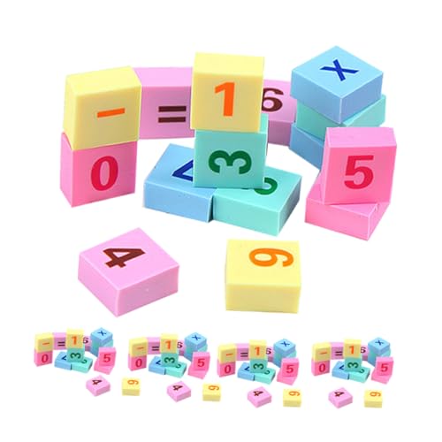 Gadpiparty 1 Satz Digitaler Radiergummi Mini Mathe Trocken Abwischbarer Radiergummi Zurück in Den Schulgitter Süße Radiergummis Für Mädchen Spielzeuggummi Schulbedarf Hochschule 6boxen von Gadpiparty