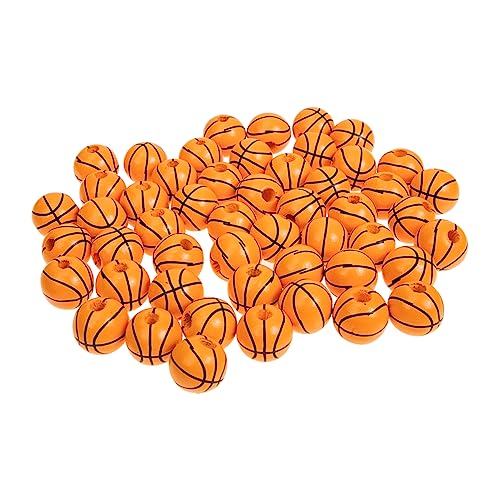 Gadpiparty 1 Satz Diy Basketball Holzperlen Kreative Druckholzperlen Für Schmuckherstellung Vielseitige Bastelperlen Für Armbänder Und Langlebig Und Farbecht 50 Stück von Gadpiparty