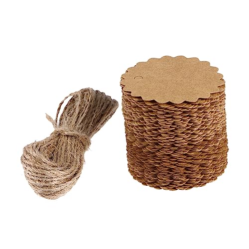 Gadpiparty 1 Satz Diy Kraftpapier mit Leeren Preisschildern und Juteschnur für Kreative Bastelprojekte Beschriften Dekorieren und Personalisieren von Gadpiparty