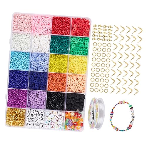 Gadpiparty 1 Satz Diy Perlen Set für Armbänder Farben Polymer Clay Beads für Schmuckherstellung Bastelbedarf für Armbänder und für Projekte und Gadpiparty 1 Satz Diy Perlen Set für Armbänder Farben Polymer Clay Beads für Schmuckherstellung Bastelbedarf für Armbänder und für Projekte und von Gadpiparty