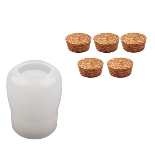 Gadpiparty 1 Satz Diy Silikonform für Aufbewahrungsflaschen mit Korken Praktische Gießform für Wasser und Kristallharz Leicht zu Entformen Reinigen für Kreative Projekte von Gadpiparty