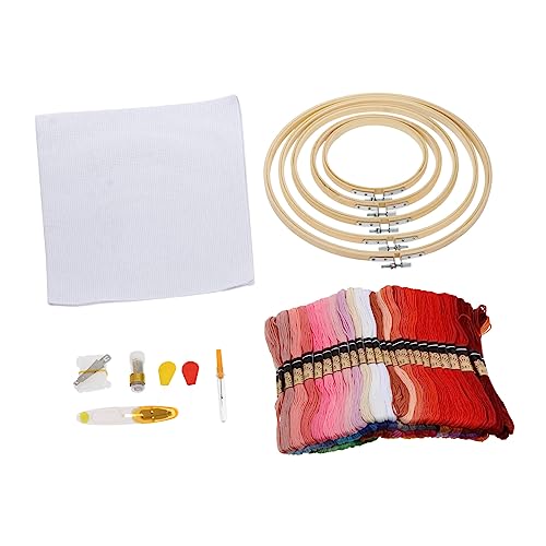 Gadpiparty 1 Satz Diy Stickerei Set mit Farben Garn Verstellbare Stickrahmen und Nadeln für Anfänger Vielseitig Einsetzbar für Kunstprojekte Weihnachten und Thanksgiving von Gadpiparty