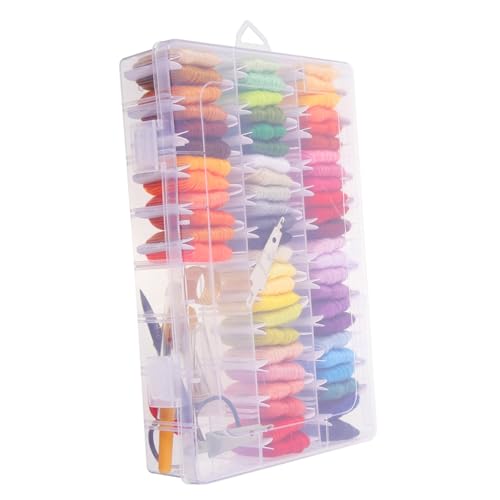 Gadpiparty 1 Satz Diy Stickgarn Set mit Farben Hochwertiges Stickgarn für Handarbeiten für Kreuzstich Quilten und Dekoration Zubehör und Aufbewahrungsbox von Gadpiparty
