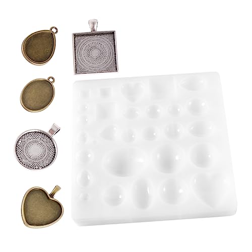 Gadpiparty 1 Satz Edelsteinform -Set Bausätze Schmuck Anhänger machen Herstellung Bausatz Epoxidform selber machen Silikon -Epoxidformen Mini-Anhängerform DIY -Zeitform Weiß von Gadpiparty