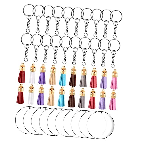 Gadpiparty 1 Satz Farbenfroher Lederschlüsselring zur Schmuckherstellung transparente Schlüsselanhänger groß DIY Schlüsselanhänger Zubehör Acryl -Schlüsselbund -Kit Legierung von Gadpiparty