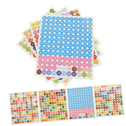 Gadpiparty 1 Satz Farbige Aufkleber Etiketten Für Diamant-etiketten Runde Aufkleberetiketten Bunter Nummernaufkleber Farbiger Aufkleber Farbenfrohe Aufkleber Zahlen Aufkleber Papier 20 Blatt von Gadpiparty