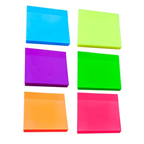 Gadpiparty 1 Satz Farbige Haftnotizen Selbstklebende Notizzettel Praktische Memo Pads Für Schule Büro Transparent Und Wiederbeschreibbar Für Erinnerungen Und Notizen 6 Stück von Gadpiparty