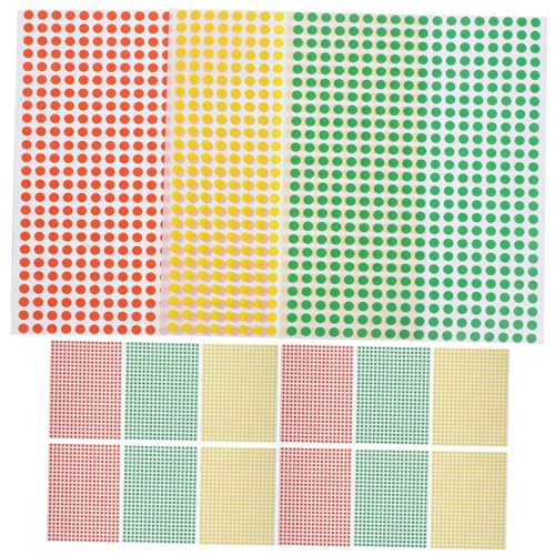 Gadpiparty 1 Satz Farbige Tag -aufkleber Form Runden Etiketten Kreis Punktaufkleber Kleine Runde Aufkleber Sortiert Minimalistisch Farbe Punkte Ästhetisch Regenbogen Mini-aufkleber 15blatt von Gadpiparty