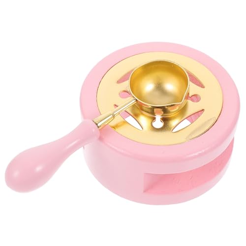 Gadpiparty 1 Satz Feuerlackofenofen -Dichtungswerkzeug Kit für Wachssiegel Karte Hochzeit Wachsschmelzwärmer wiederverwendbarer Schmelzwärmer Wachssiegelversorgungen Aluminiumlegierung Rosa von Gadpiparty
