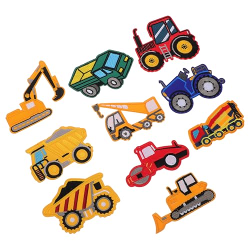 Gadpiparty 1 Satz Feuerwehrwagen -stofffleck Flecken Aufnäher Für Kinderkleidung Kleidungsflicken Gestickte Lkw-aufnäher Stickereiflicken Für Kleidung Filzstoff Kleiderflicken Stich 10 Stück von Gadpiparty