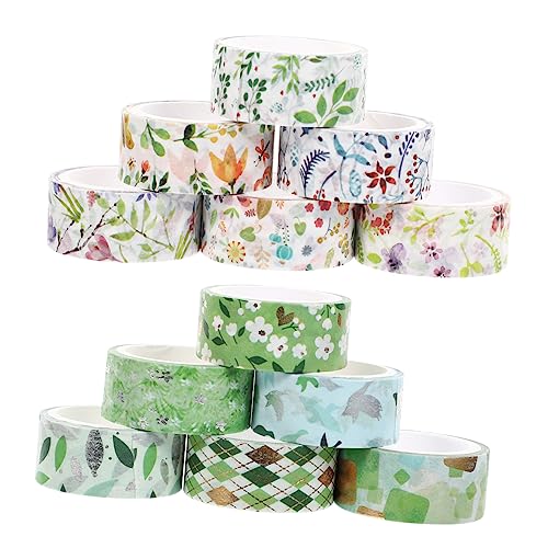Gadpiparty 1 Satz Frühlings-washi-tape Aufkleber Blumen Klebstoff Dekorativ Herstellung Botanisch Ästhetisch Dekorationen Basteln Tagebuch-dekorband Tagebuch Klebeband Papier Green 12rollen Gadpiparty 1 Satz Frühlings-washi-tape Aufkleber Blumen Klebstoff Dekorativ Herstellung Botanisch Ästhetisch Dekorationen Basteln Tagebuch-dekorband Tagebuch Klebeband Papier Green 12rollen von Gadpiparty