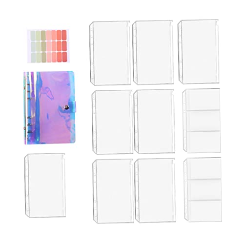 Gadpiparty 1 Satz Geld Organizer mit Reißverschluss Transparente Budget Mappe für Geld und Karten PVC Fächer Doppelte Tasche Etiketten für Finanzplanung und von Gadpiparty