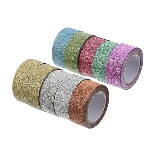 Gadpiparty 1 Satz Glitzerband Klebriges Papierband Klebeband Für Fotorahmen Scrapbooking Mit Dekorativem Klebeband Blumendekoration Dekoratives Abklebeband Japanisches Papier 10 Stück von Gadpiparty