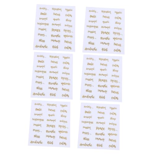 Gadpiparty 1 Satz Goldene Buchstaben Etiketten Für Ätherische Öle Aufkleber Für Ölflaschen Selbstklebende Dekorationsetiketten Organisieren Und Beschriften Von Flaschen Büchern Und 6 Blätter von Gadpiparty
